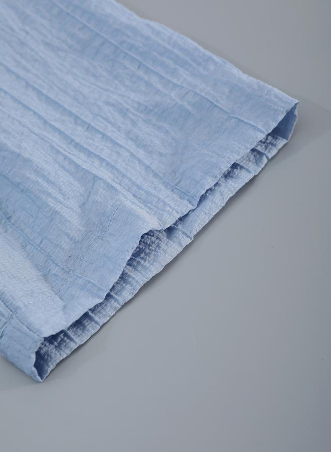 Take Two Men Light Blue Textured Mandarin Collar Shirt - Image 4